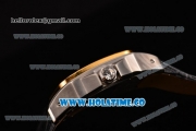 Cartier Santos 100 Medium Swiss ETA 2824 Automatic Steel Case with Diamonds Bezel and Beige Dial