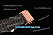 Hublot Big Bang Chrono Clone HUB4100 Automatic Rose Gold Case with Black Rubber Strap and Black Dial - 1:1 Original