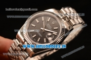 Rolex Datejust 37mm Swiss ETA 2836 Automatic Movement Steel Case with Steel Bezel Black Dial Steel Strap