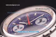 Breitling Chronomatic Chrono Swiss Valjoux 7750 Manual Winding Movement Steel Case and Strap with Blue Dial