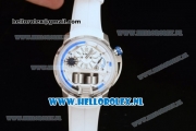 HYT H1 Iceberg Clone HTY Cal.101 Manual Winding Steel Case with White Dial and White Rubber Strap