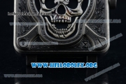 Bell & Ross BR 01 Burning Skull Asia Automatic Steel Case with Skull Dial and Black Leather Strap - 1:1 Original(AAAF)