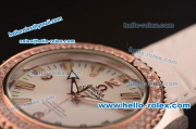 Omega Seamaster Swiss ETA Quartz Steel Case with Rose Gold/Diamond Bezel and White Dial
