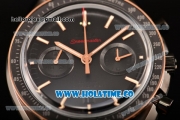 Omega Speedmaster Moonwatch Co-Axial Chrono Clone 9300 Automatic PVD Case with Black Dial and Stick Markers - Rose Gold Bezel