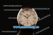Omega De Ville Tresor Master Co-Axial Clone 8800 Automatic Steel Case with White Dial and Brown Leather Strap - (YF)