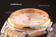 Omega De Ville Prestige Automatic Full Steel with Yellow Gold Bezel and Diamond Markers