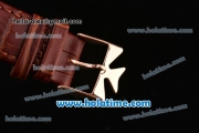 Vacheron Constantin Metiers D Art Miyota OS2035 Quartz Rose Gold Case with Brown Dial and Brown Leather Strap