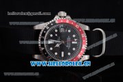 Rolex GMT-Master Asia 2813 Automatic Steel Case with Black Dial Black Nylon Strap and Dot Markers