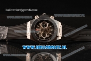 Hublot Big Bang Unico Chrono Swiss Valjoux 7750 Automatic Steel Case Steel Bezel with Skeleton Dial and Black Rubber Strap - 1:1 Original