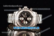 Breitling Super Avenger II 7705 Automatic Steel Case with Black Dial Arabic Numeral Markers and Steel Bracelet (GF)