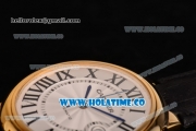 Cartier Ballon Bleu De Large Swiss ETA 2824 Automatic Yellow Gold Case with Silver Dial and Black Markers