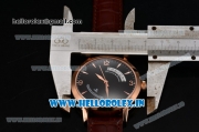 Jaeger-LECoultre Master Swiss ETA 2824 Automatic Rose Gold Case with Black Dial and Stick Markers