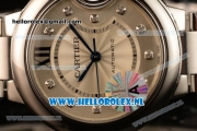 Cartier Ballon Bleu De Medium Swiss ETA 2671 Automatic Steel Case Silver Dial Diamonds Markers and Steel Bracelet