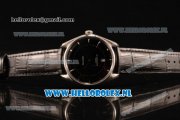 Omega De Ville Tresor Master Co-Axial Clone Omega 8801 Automatic Steel Case with Black Dial and Black Leather Strap