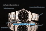 Rolex Exporer Vintage Swiss ETA 2836 Automatic Steel Case with White Stick/Numeral Markers and Black Dial