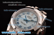 Rolex Datejust 26MM Asia 2813 Automatic Steel Case with Roman Markers Blue Dial and Steel Strap