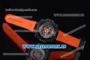 Hublot Masterpiece MP 08 Antikythera Sunmoon Asia 2813 Automatic PVD Case Skeleton Dial Orange Leather Strap and White Markers