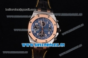 Audemars Piguet Royal Oak Offshore Clone AP Calibre 3126 Automatic Steel Case with Blue Dial Arabic Numeral Markers and Black Leather Strap - 1:1 Original (JF)