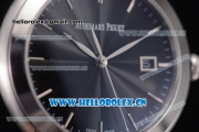 Audemars Piguet Jules Audemars Clone AP Calibre 3120 Automatic Steel Case with Black Dial and Black Leather Strap (EF)