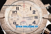 Breitling Avenger Seawolf Miyota Quartz Steel Case with White Dial Black Rubber Strap and Arabic Numeral Markers