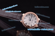 Cartier Ballon bleu de Swiss Quartz Rose Gold Case with Diamond Bezel and White Dial