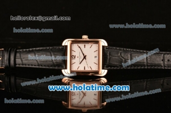 Vacheron Constantin Historiques Toledo Miyota Quartz Rose Gold Case with Stick Markers and White Dial