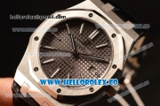 Audemars Piguet Royal Oak 41mm Grey Dial Automatic Clone Ap 3120 Movement Black Leather 15500ST.OO.1220ST.02 JH