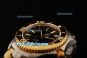 Tag Heuer Link 200 Meters Swiss Quartz Movement Black Dial with Gold Stick Markers and Two Tone Strap