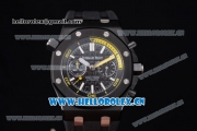 Audemars Piguet Royal Oak Offshore Diver Chronograph Clone AP Calibre 3126 Automatic PVD Case Black Dial Black Rubber Strap and Stick Markers (EF)