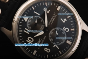 IWC Pilot's Watch Automatic Movement Steel Case with Black Dial and Whtie Arabic Numeral Markers