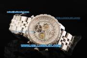 Breitling For Bentley Tourbillon Automatic Movement Steel Case with White Dial and Stainless Steel Strap