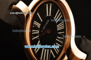 Cartier d'Art Swiss Quartz Rose Gold Case with Black Dial and Black Leather Strap