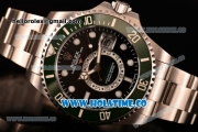 Rolex GMT-Master II Chronometer Asia Automatic Full Steel with Black Dial and White Dot Markers - Green Bezel