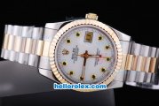 Rolex Datejust Automatic Two Tone with Gold Bezel and Green Diamond Markers