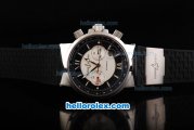 Ulysse Nardin Maxi Marine Swiss Valjoux 7750 Automatic Movement Steel Case with White Markers and White Dial-Black Rubber Strap