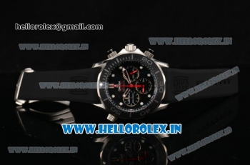 Omega Seamaster Diver 300M Chrono Miyota OS20 Quartz Steel Case with Black Rubber Strap and White Markers