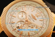 Breitling Bentley GMT Automatic Rose Gold Case with White Dial and Black Rubber Band