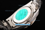 Rolex Day Date Swiss ETA 2836 Automatic Movement Full Steel with Full Diamond and Blue Diamond Markers