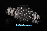 Rolex Submariner Automatic Movement PVD Case and Strap with Black Dial