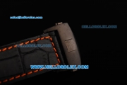 Tag Heuer Monaco Calibre 36 Quartz Movement PVD Case with Black Dial and Black Leather Strap