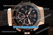 Hublot Big Bang Evolution Chrono Swiss Valjoux 7750 Automatic Rose Gold/PVD Case Black Dial With Stick/Arabic Numeral Markers Black Rubber Strap