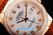 Rolex Datejust Automatic Movement ETA Coating Case with Diamond Markers-Diamond Bezel