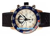 IWC Aquatimer Chronograph Quartz Movement Rose Gold Case with Beige Dial and Beige Stick Markers-Black Rubber Strap