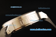 U-Boat Golden Crown Automatic Movement Steel Case with Black Dial and Black Rubber Strap