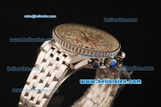 Breitling Montbrillant Swiss Valjoux 7750 Automatic Full Steel with White Dial and Sliver Numeral Markers