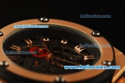 Hublot Big Bang Automatic Movement 7750 Coating Case with Rose Gold Bezel and Black Rubber Strap