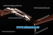 Patek Philippe Calatrava Miyota 9015 Automatic Steel Case with White Dial and Brown Leather Strap - Silver Stick Markers