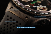 Tag Heuer Carrera Calibre 17 Swiss Valjoux 7750 Automatic Movement Titanium Case with Black Dial and Black Rubber Strap