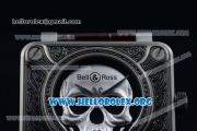 Bell & Ross BR 01 Burning Skull Asia Automatic Steel Case with Skull Dial and Brown Leather Strap - 1:1 Original(AAAF)