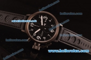 U-BOAT Italo Fontana Swiss Valjoux 7750 Automatic PVD Case with Black Dial and Black Leather Strap